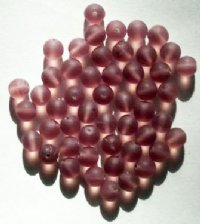 50 8mm Transparent Matte Light Amethyst Round Glass Beads